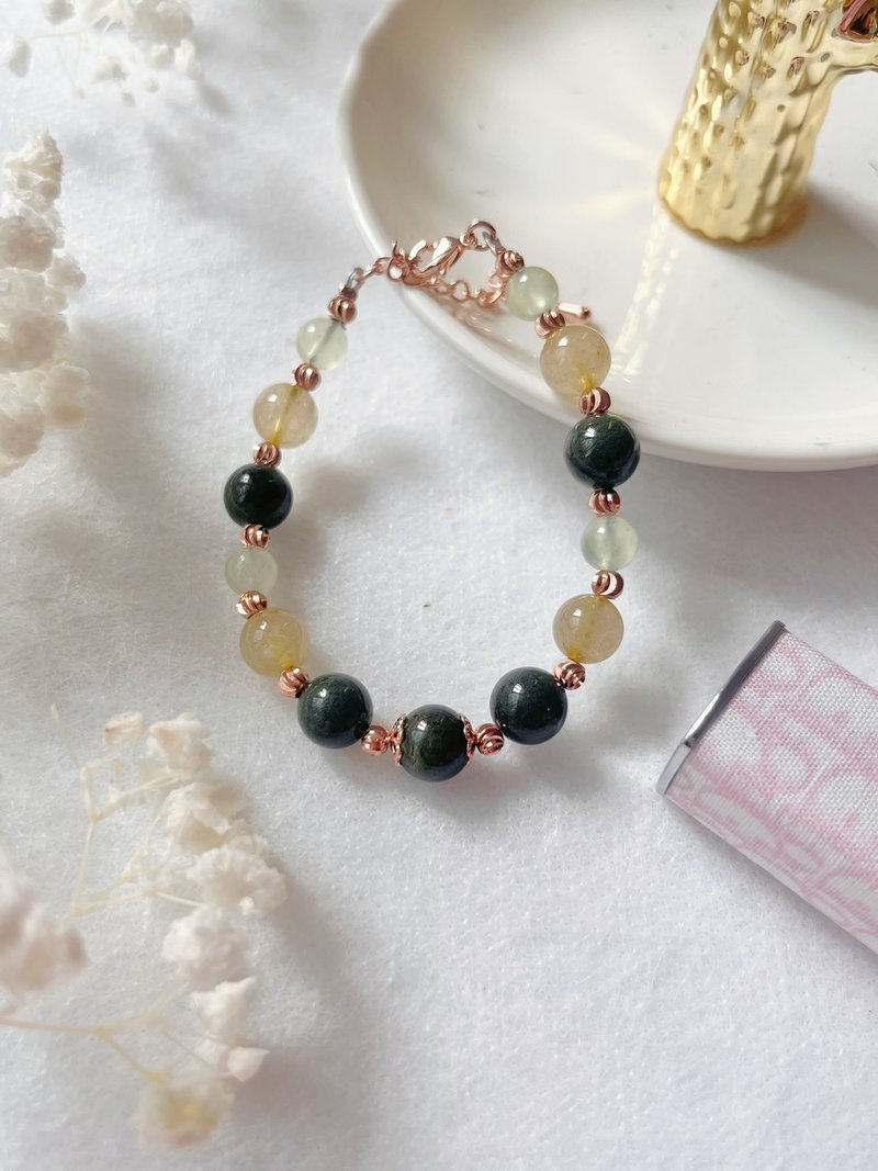 正财 偏财 金发晶 绿幽灵 葡萄石 水晶 手鈪 手链 手链 手环 - 手链/手环 - 水晶 绿色