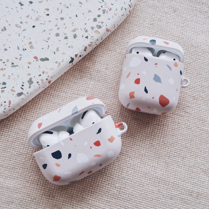 水磨石-AirPods1/2/3/Pro/Pro 2 硬壳耳机保护套 耳机壳 - 耳机收纳 - 塑料 白色