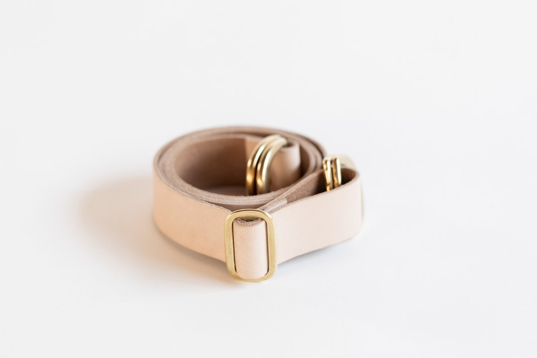 Adjustable Leather strap for furoshiki bag (Tan) - 侧背包/斜挎包 - 真皮 卡其色
