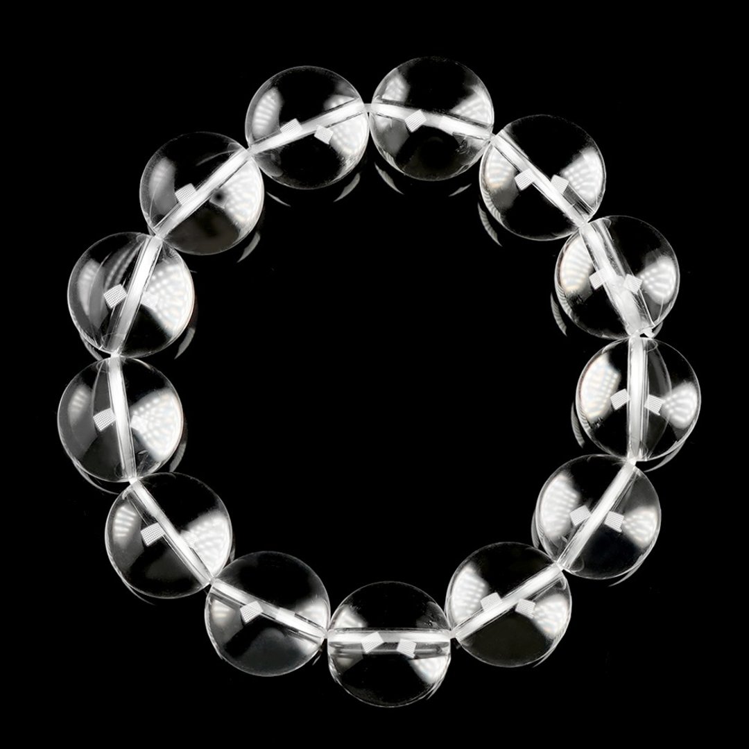 【正佳珠宝】白水晶 纯净透白 16mm 白水晶手珠 - 手链/手环 - 半宝石 多色