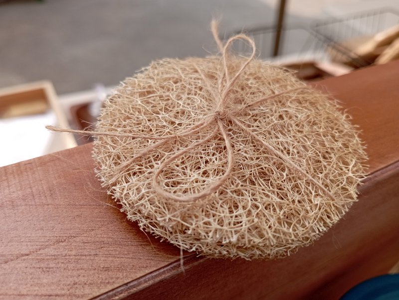 丝瓜络杯垫、茶道杯垫、泡茶垫、茶席饰品 - 其他家具 - 植物．花 卡其色