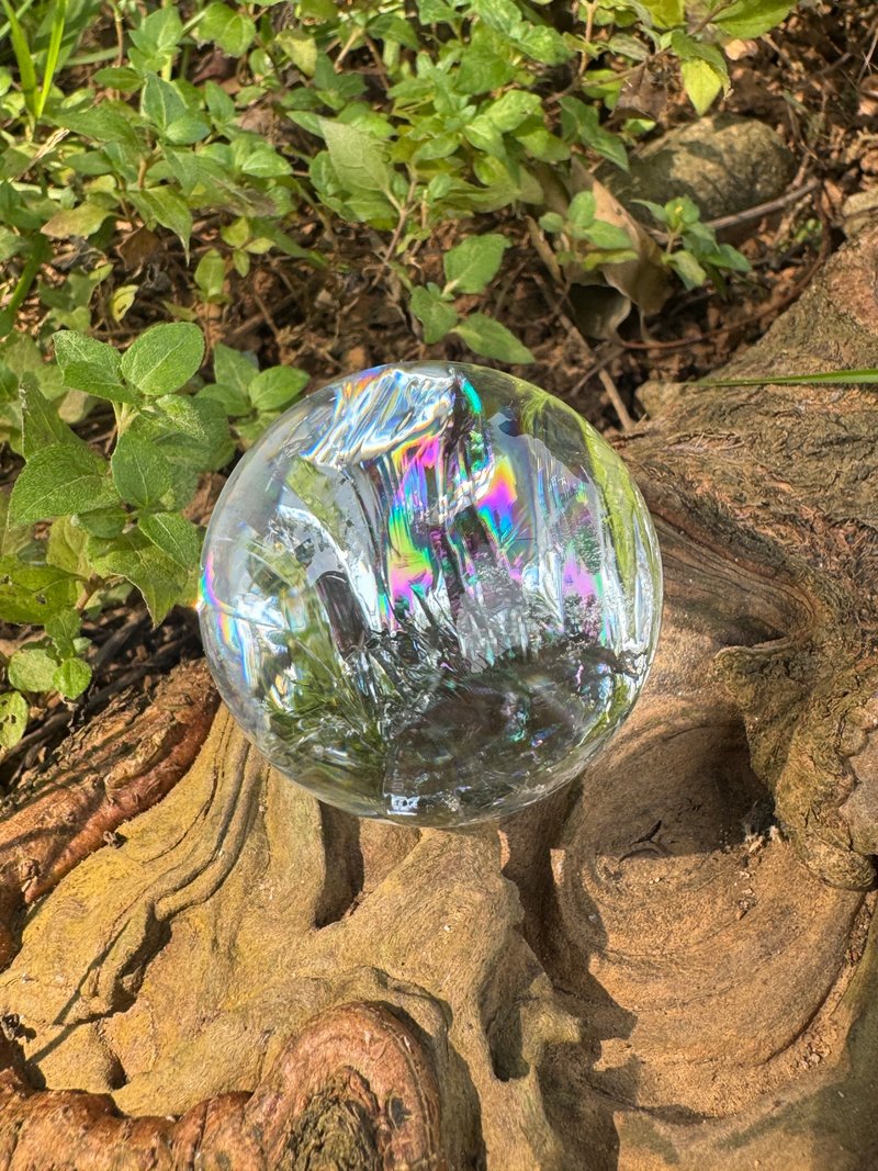 彩虹玻璃体白水晶球、白水晶球、白水晶 - 摆饰 - 水晶 透明
