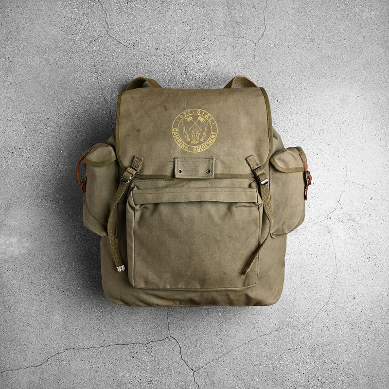 Vintage 帆布露营后背包 - 侧背包/斜挎包 - 其他材质 绿色