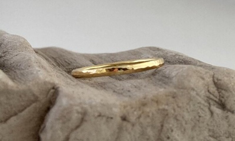 Prototype ◆ Special price for limited size ◆ K18 gold Hammered gold ring (No. 2 size) - 戒指 - 宝石 