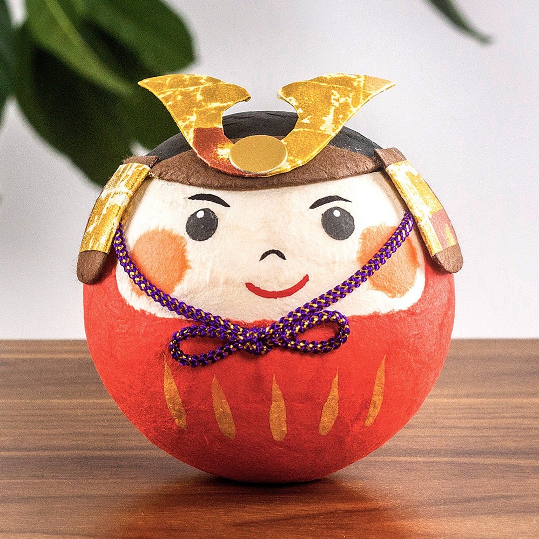 日本进口龙虎作堂達磨武者桃太郎不倒翁可爱创意车载和纸摆件礼物 - 摆饰 - 纸 