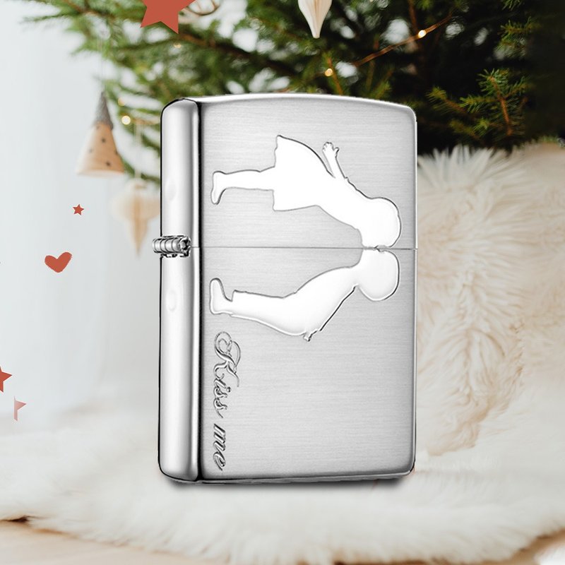 【ZIPPO官方旗舰店】 一吻定情(拉丝银)防风打火机  ZA-3-138A - 其他 - 其他材质 银色