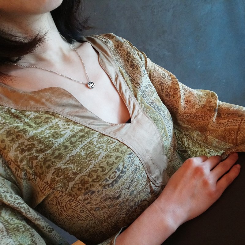 yearning a necklace_思念a项链 | 925银 限量 设计师 扣子 钮扣 - 项链 - 银 银色