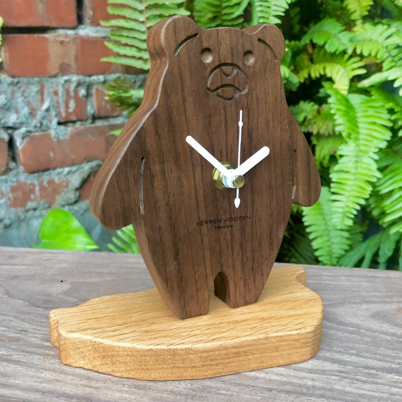 黑熊立钟 黑熊胜利时钟 - 时钟/闹钟 - 木头 咖啡色