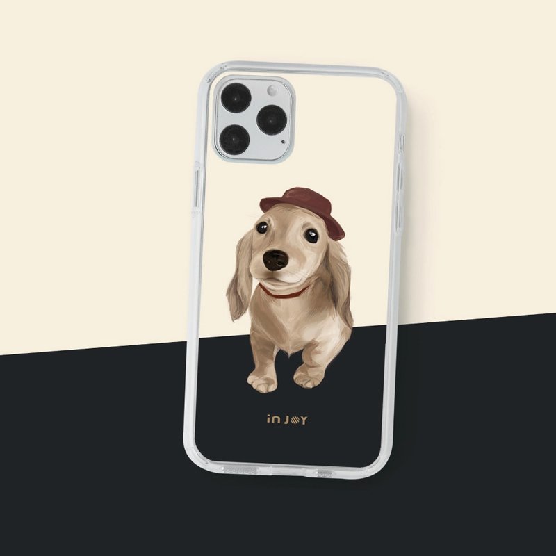 iPhone 17/16/15/14/13/12 奶油腊肠犬 透明耐冲击防摔手机壳 - 手机壳/手机套 - 塑料 透明