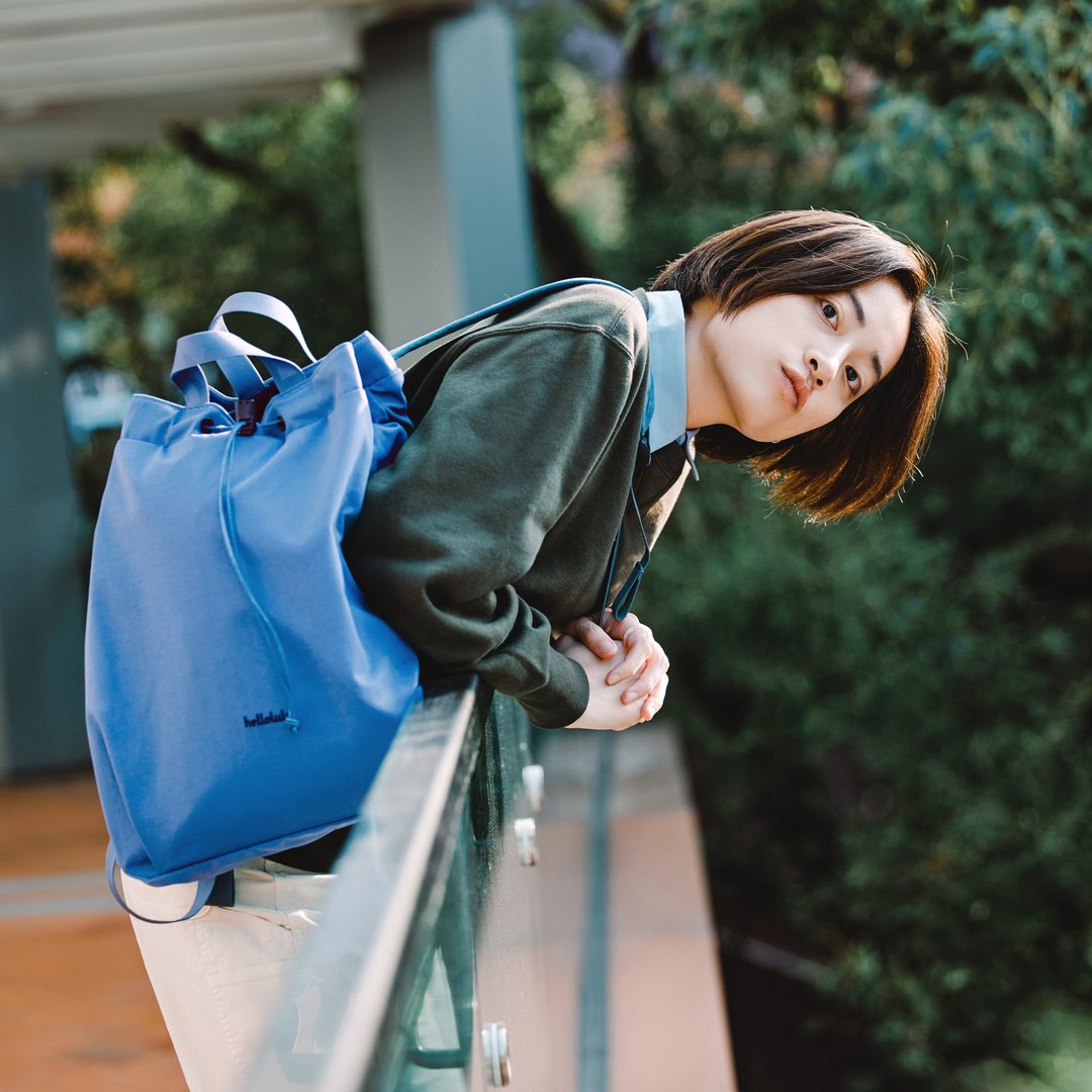 索绳束口后背包L号 ELIO ECO 休闲旅行双肩包 (经典蓝) - 后背包/双肩包 - 聚酯纤维 蓝色