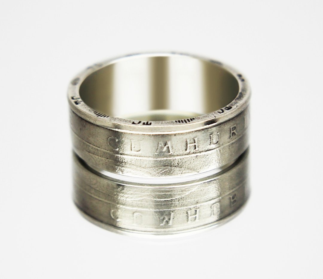 Turkey Coin Ring 250 lira 2003 coin rings for men coin rings for women - 戒指 - 其他金属 