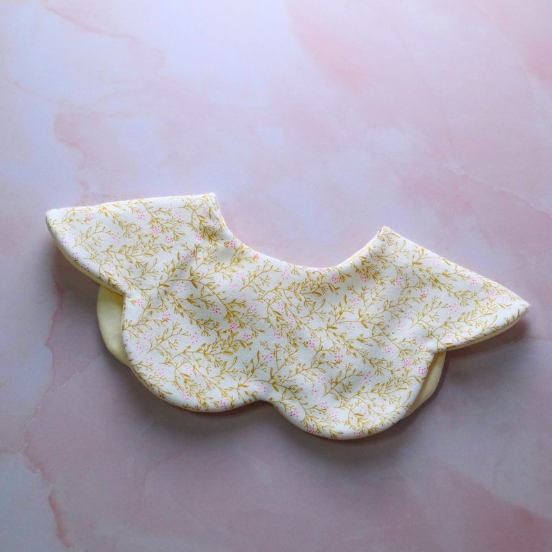 现货 - 八重纱多拿滋围兜 口水巾 - 嫩芽花丛 (双面可用) - 围嘴/口水巾 - 棉．麻 黄色