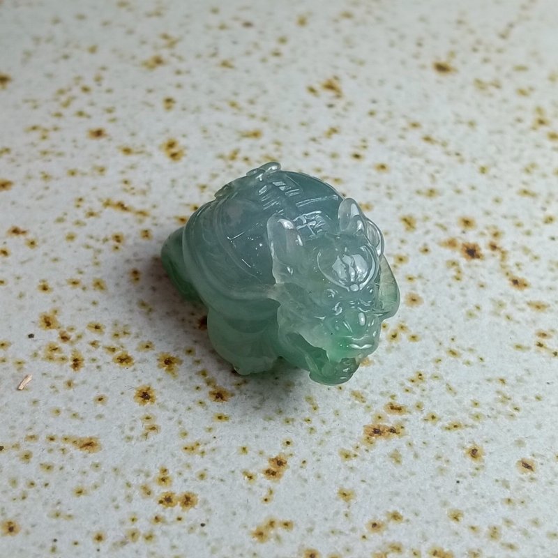 J0211天然翡翠A货 . 冰种湖水龙龟.健康长寿.挂饰. - 摆饰 - 玉石 