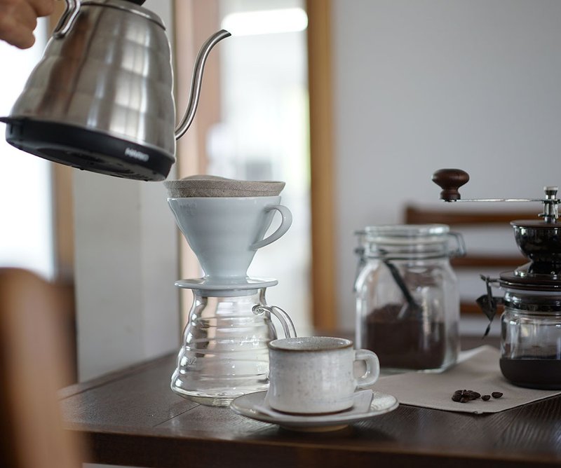 wafu - Linen Trapezoid Reusable Coffee Filter For 1-4 Cups / Flax z002e - 咖啡壶/周边 - 亚麻 卡其色