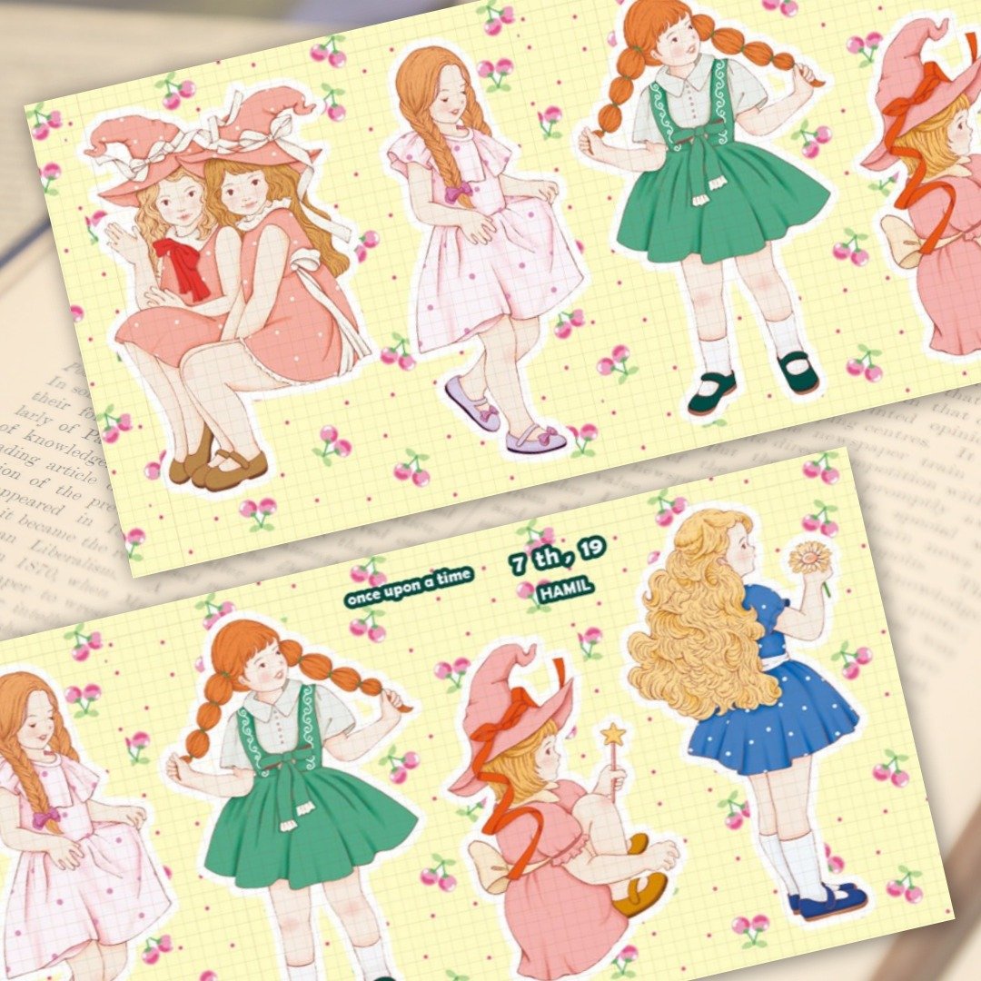 once upon a time 7 ver19 (hamil) 复古少女仕女人物贴纸 - 贴纸 - 纸 多色