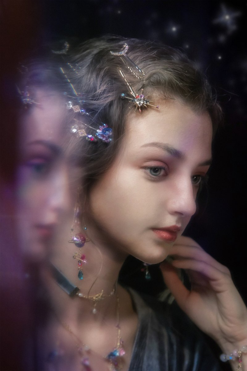 Valeria 婓夜 : 星月花园镀金发夹套装 - 发饰 - 粘土 紫色