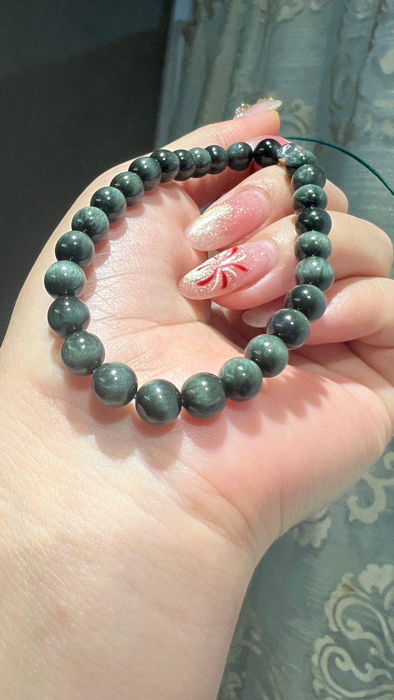 南非满丝猫眼绿发6-7mm - 手链/手环 - 水晶 