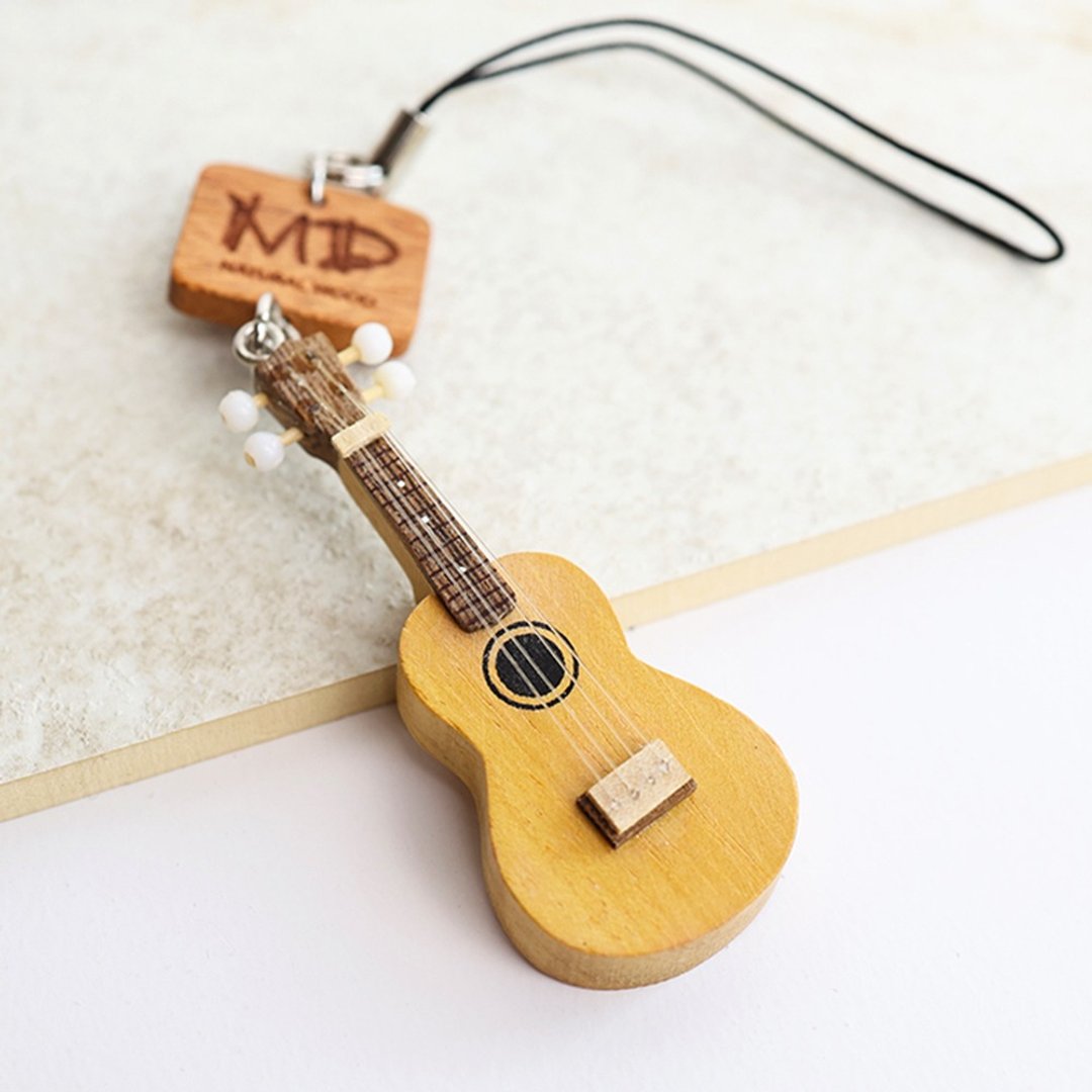 MD 仿真乐器吊饰 乌克丽丽 ukulele - 钥匙链/钥匙包 - 木头 咖啡色