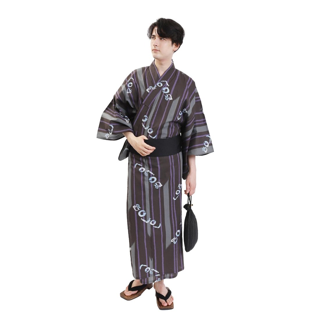 日本 和服 男士 绵 浴衣 腰封 2 件 套组 S M L Z32-15B - 其他 - 棉．麻 蓝色