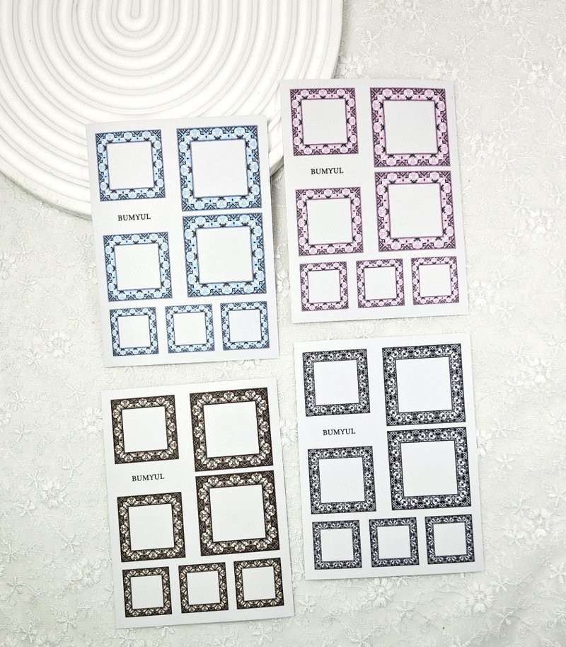 蕾丝相框装饰贴纸 - 便条纸/标签贴 - 纸 多色