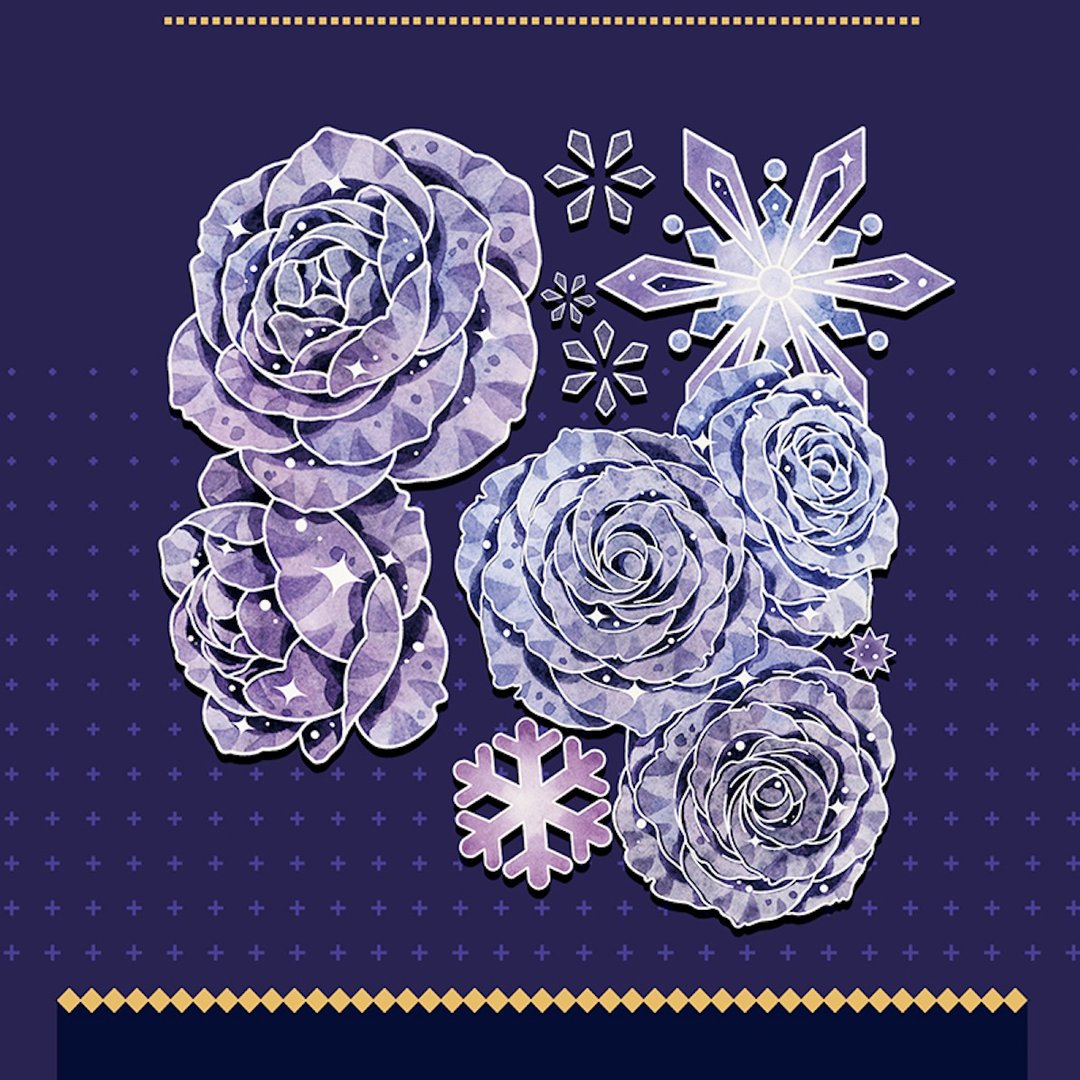 雪花玫瑰 造景 PET 纸胶带 鐳射銀 特殊工藝 - 纸胶带 - 纸 紫色