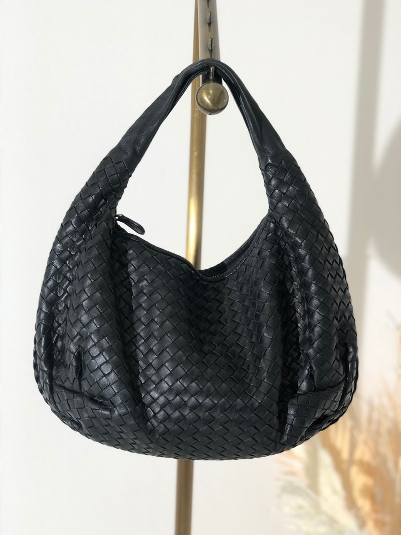 【日本直邮，名牌二手包装】Bottega Veneta 皮革 Hobo Bag 单肩肩包黑yrwi4p - 手提包/手提袋 - 真皮 黑色