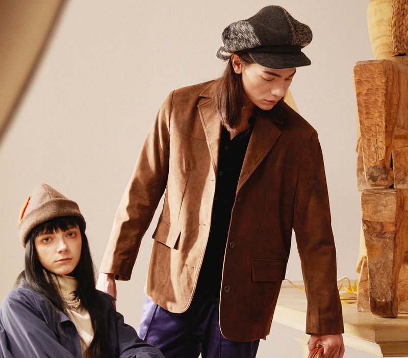 【限量】复古简约/立体剪裁报童帽 - 帽子 - 羊毛 灰色