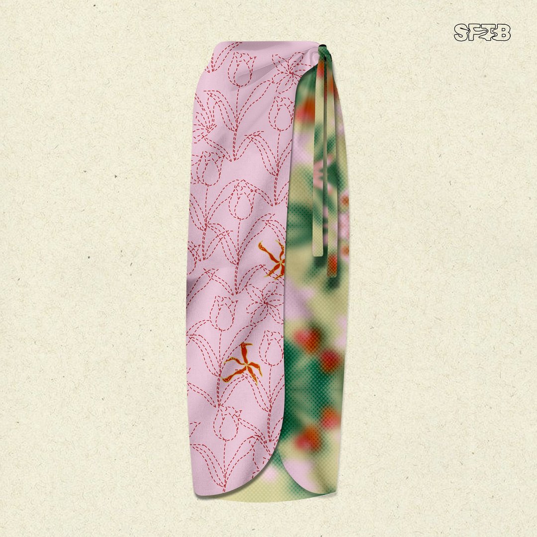 Bersemi 裹身长裙 | Rok Lilit - 裙子 - 棉 多色