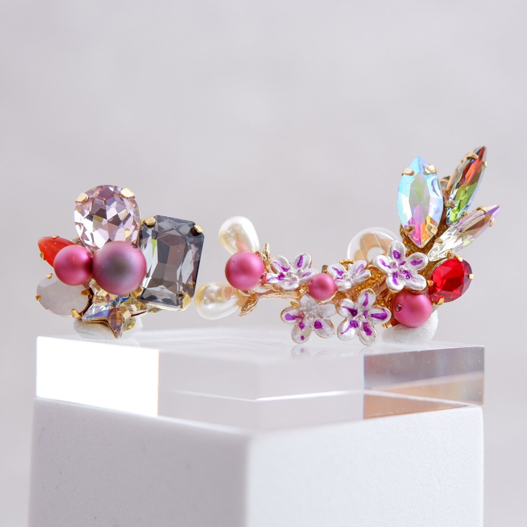 Bijou ear cuff (Merida) 1 - 耳环/耳夹 - 玻璃 多色