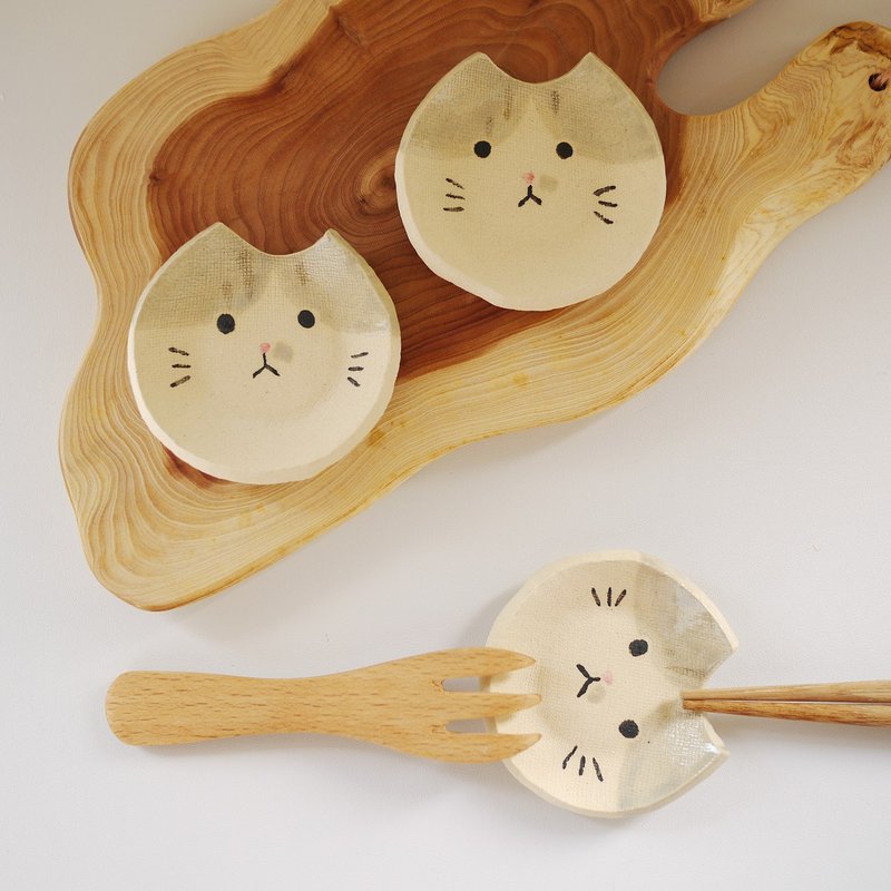 A chopstick rest where you can put chopsticks and a spoon together [Sister Tomi] - 筷子/筷架 - 陶 灰色