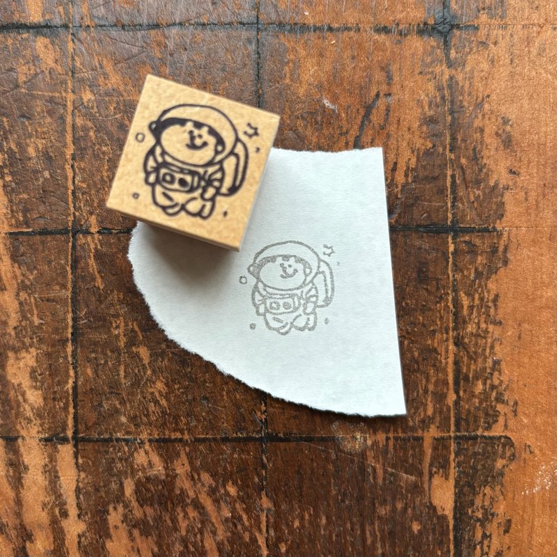 Spica 小庭手作・muu 酱印章 / 太空人 - 印章/印台 - 橡胶 卡其色