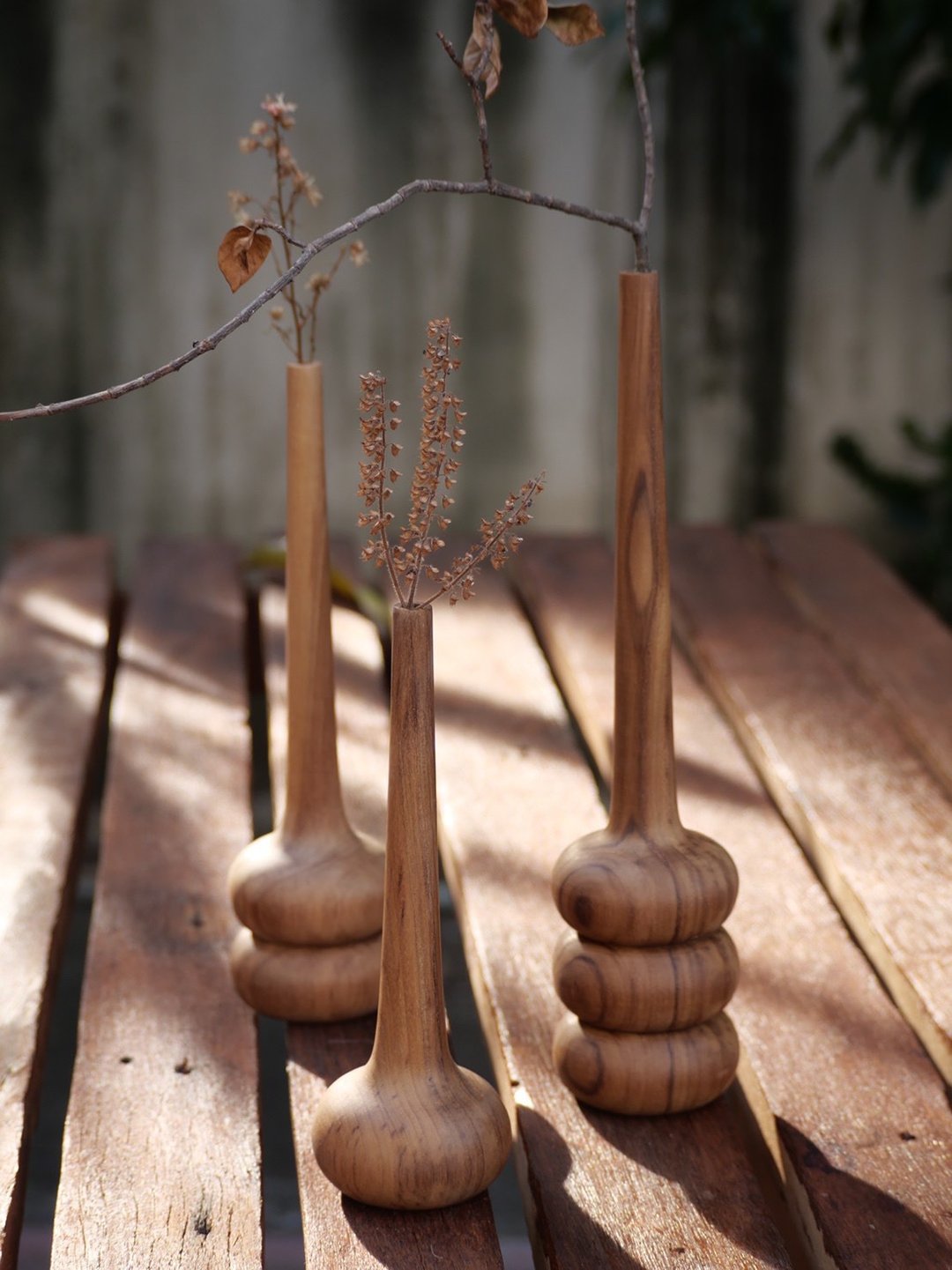 abacus wood vase (in set of 3) - 摆饰 - 木头 