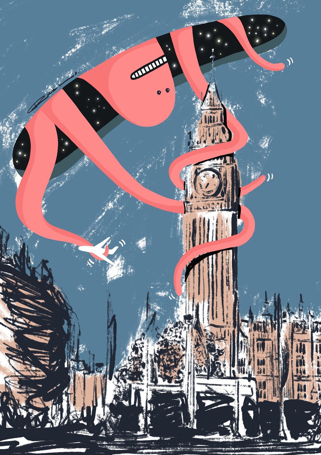 Distance to London - 高品质画作印刷 - 卡片/明信片 - 纸 