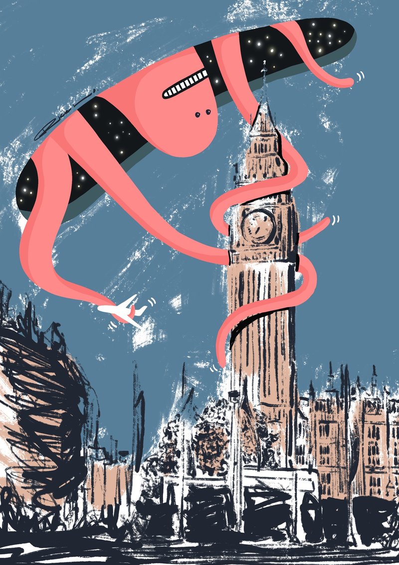 Distance to London - 高品质画作印刷 - 卡片/明信片 - 纸 