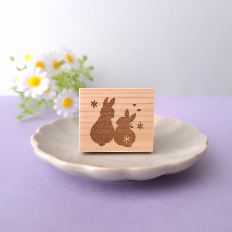 感情融洽的兔子印章 亲子印章 - 印章/印台 - 橡胶 透明