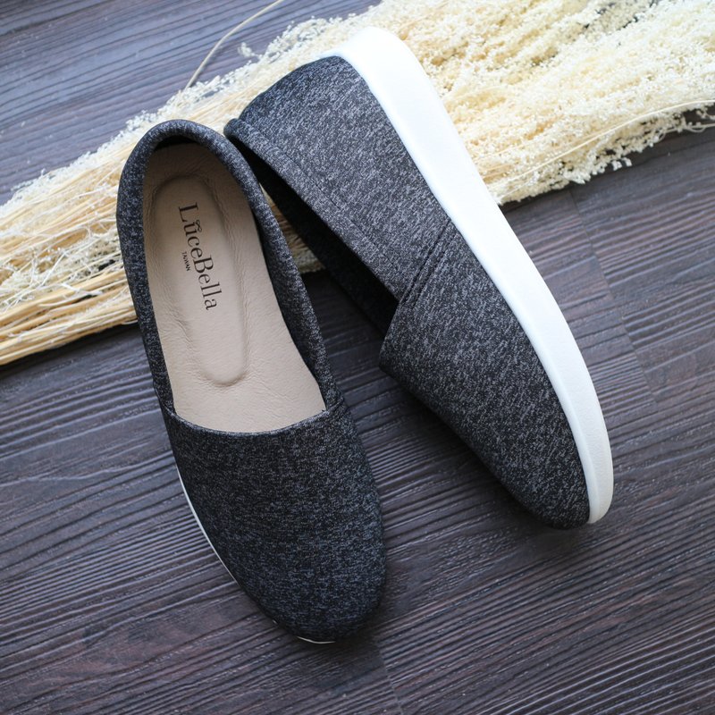 【国民小文青】莱卡透气休闲鞋-深灰 - 女款休闲鞋 - 真皮 黑色