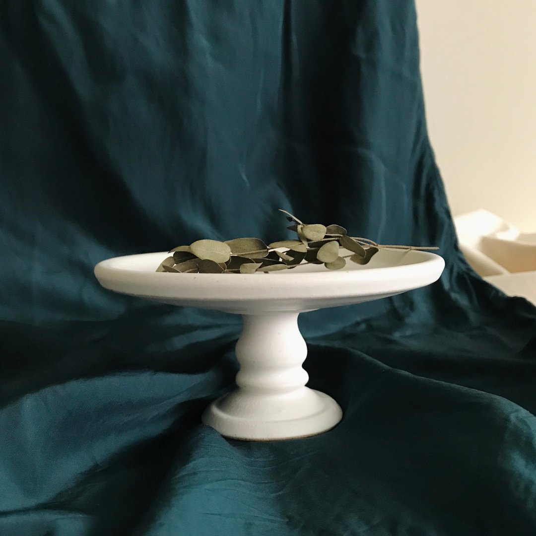 Déjà vu Ceramics 白色陶瓷高脚盘 - 摆饰 - 陶 白色