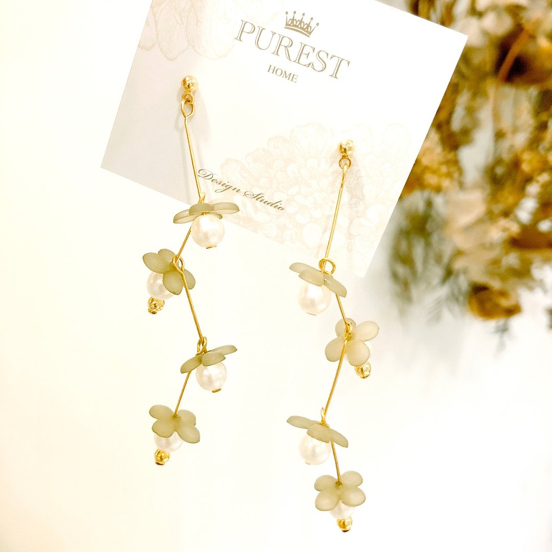 PUREST HOME 幸运草 珍珠 耳环 - 耳环/耳夹 - 其他材质 