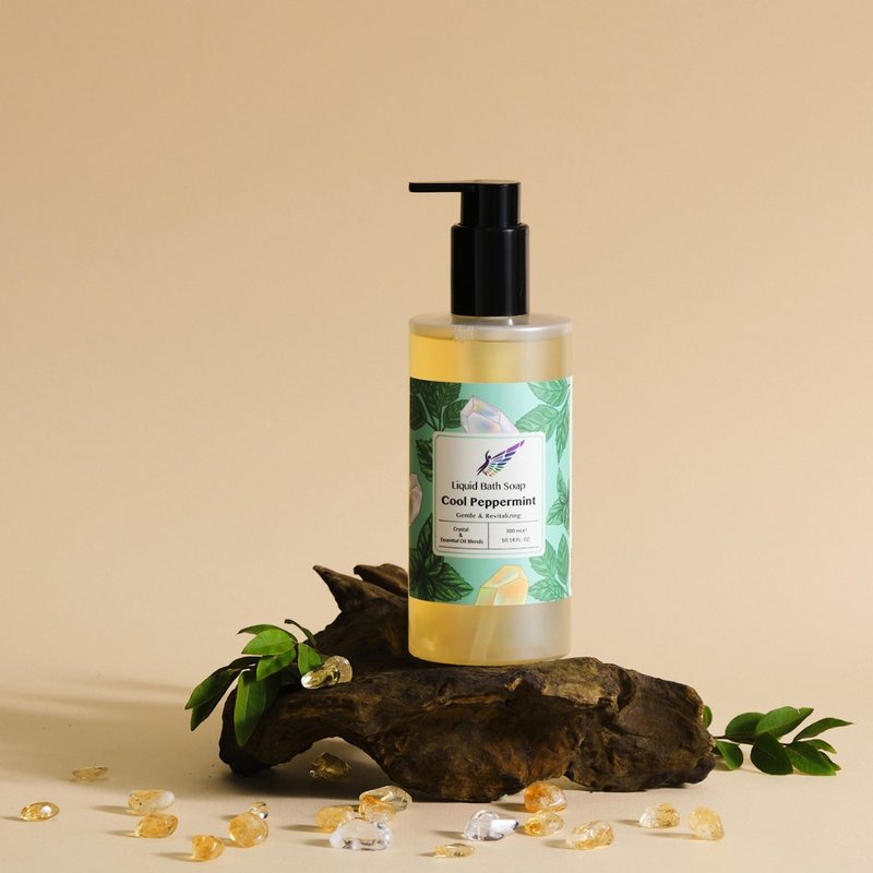 Cool Peppermint 胡椒薄荷液态皂 | 洗净【含能量水晶】 - 沐浴用品 - 精油 白色