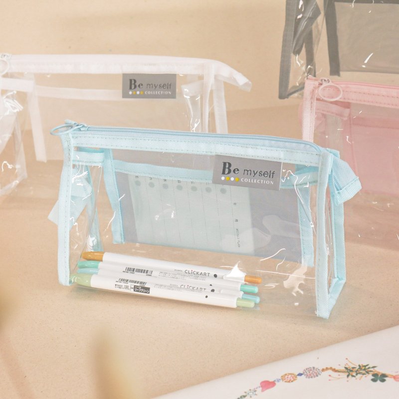 Be Myself－透明三角笔袋。JPC-157。收纳 - 铅笔盒/笔袋 - 尼龙 