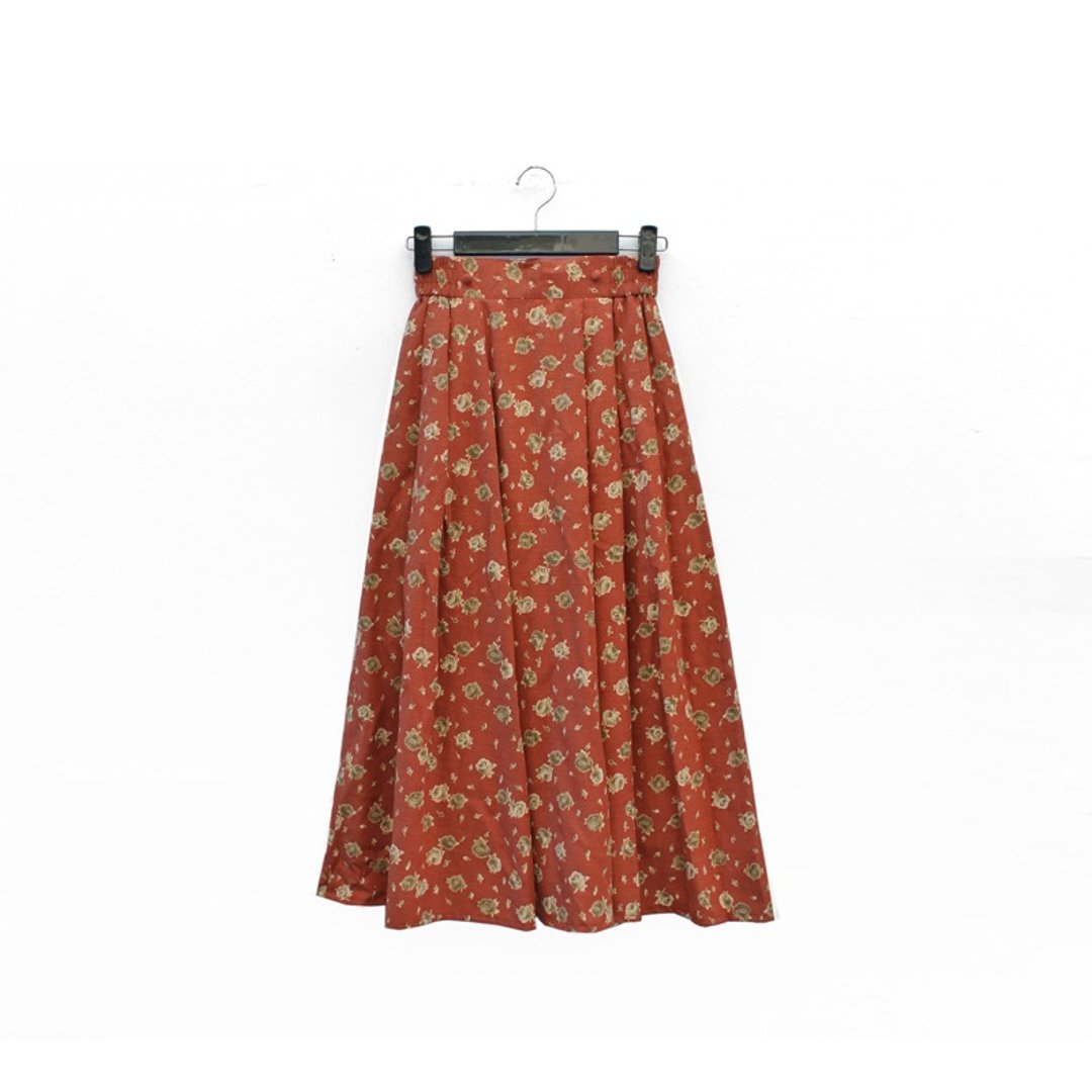 │Slowly│花物语-日本制古着裙│vintage.复古.文艺.学院风.花 - 裙子 - 其他材质 多色