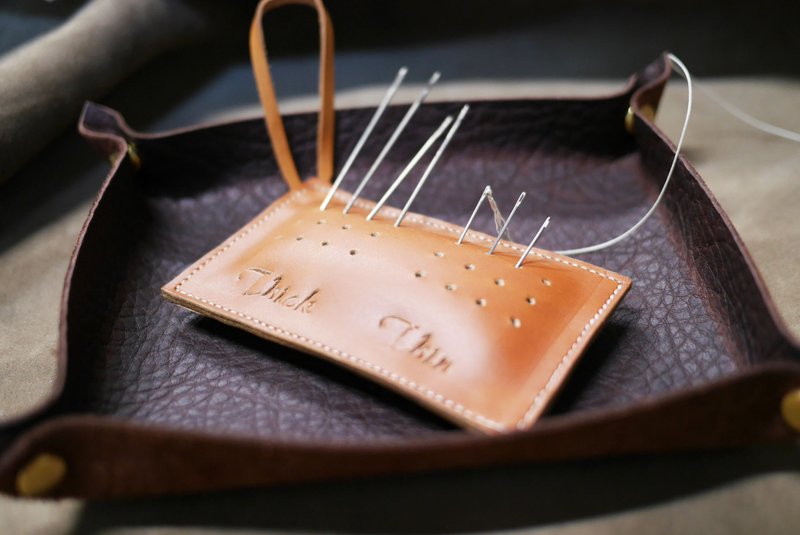 Tsubame - 大型牛革置物盘 leather tray 鼠标垫 - 鼠标垫 - 真皮 蓝色