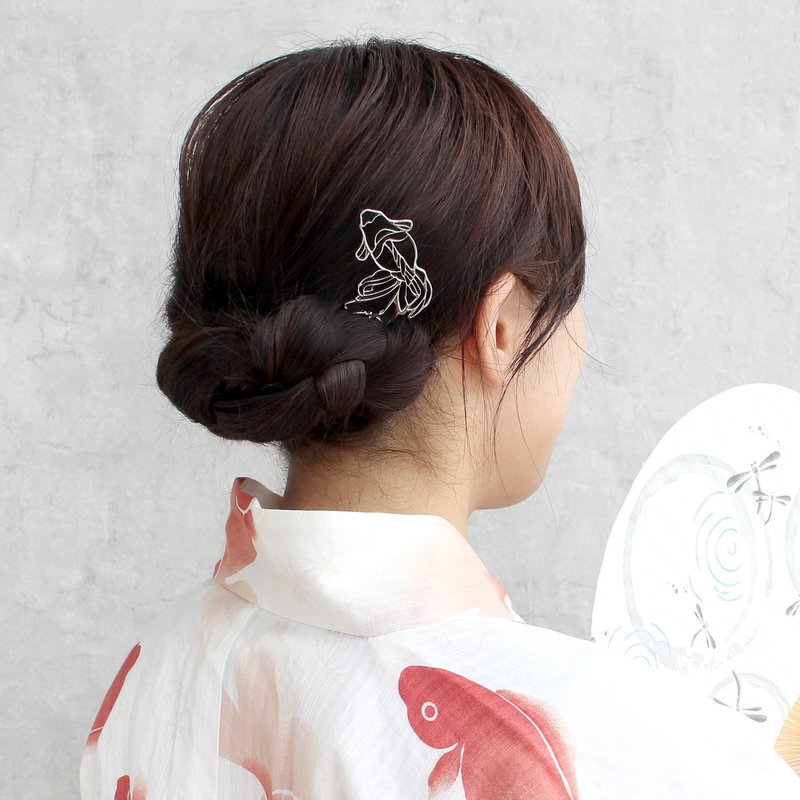 KANZASHI Hair pin  【金鱼 / 琉金鱼】 - 发饰 - 其他金属 银色