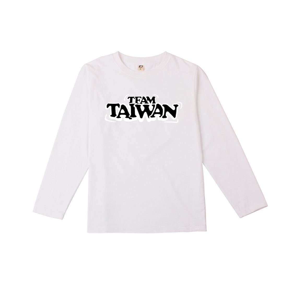 Team Taiwan A 款  长 T/女上衣/男上衣/T-Shirt/中性 T - 男装上衣/T 恤 - 棉 白色