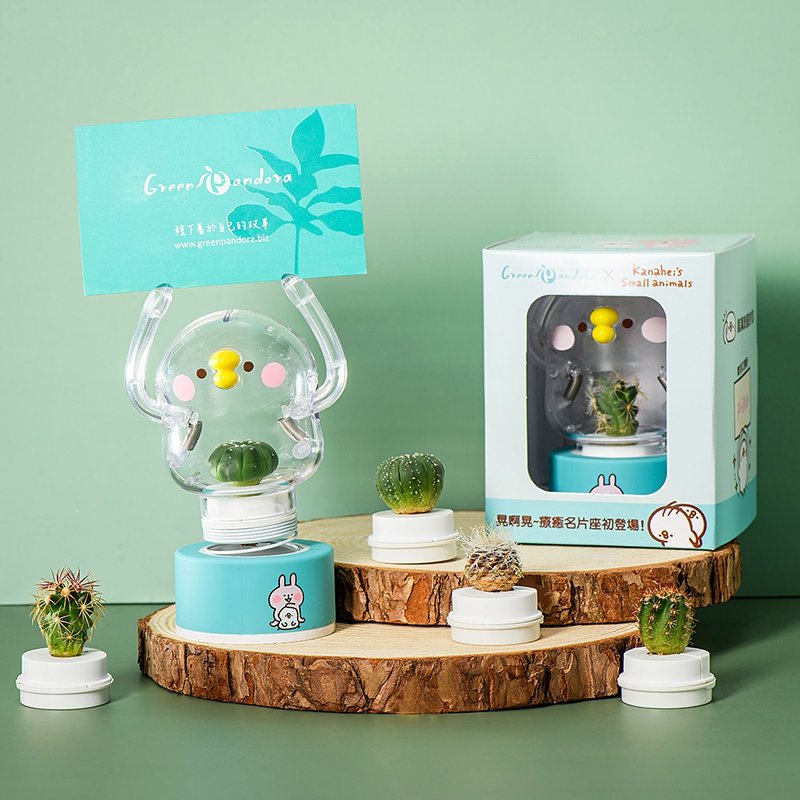 【交换礼物】卡娜赫拉的小动物弹簧P助小植物摆饰/疗愈可夹名片 - 植栽/盆栽 - 塑料 绿色