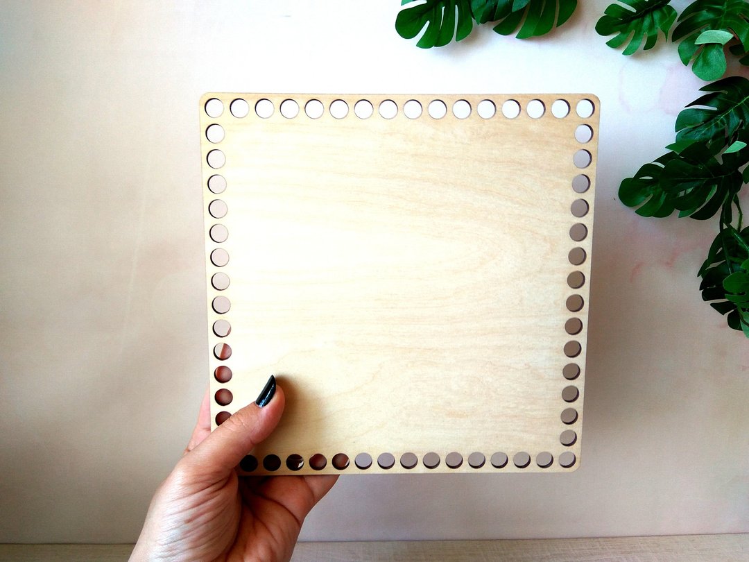 Basket Bottom Square Wooden Craft Supplies DIY Crochet Wicker base make myself - 木工/竹艺/纸艺 - 木头 咖啡色