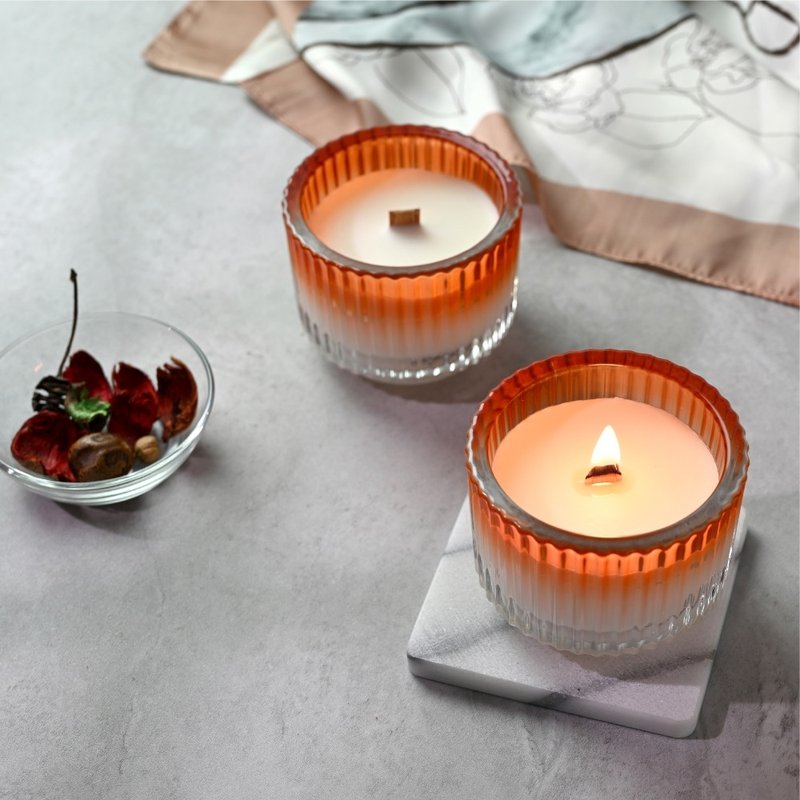 Gdesign 光屿波璃香氛蜡烛 玻纹质感 - 蜡烛/烛台 - 环保材料 多色
