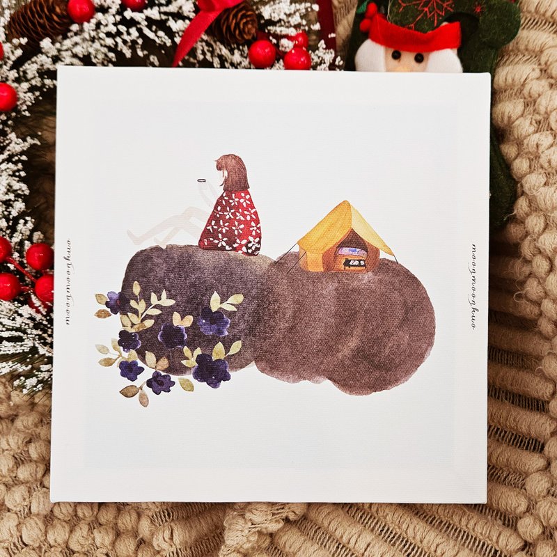 圣诞礼物 无框画 水彩 I 旅行插画装饰物 房间咖啡厅 风格提升 - 摆饰 - 其他材质 白色