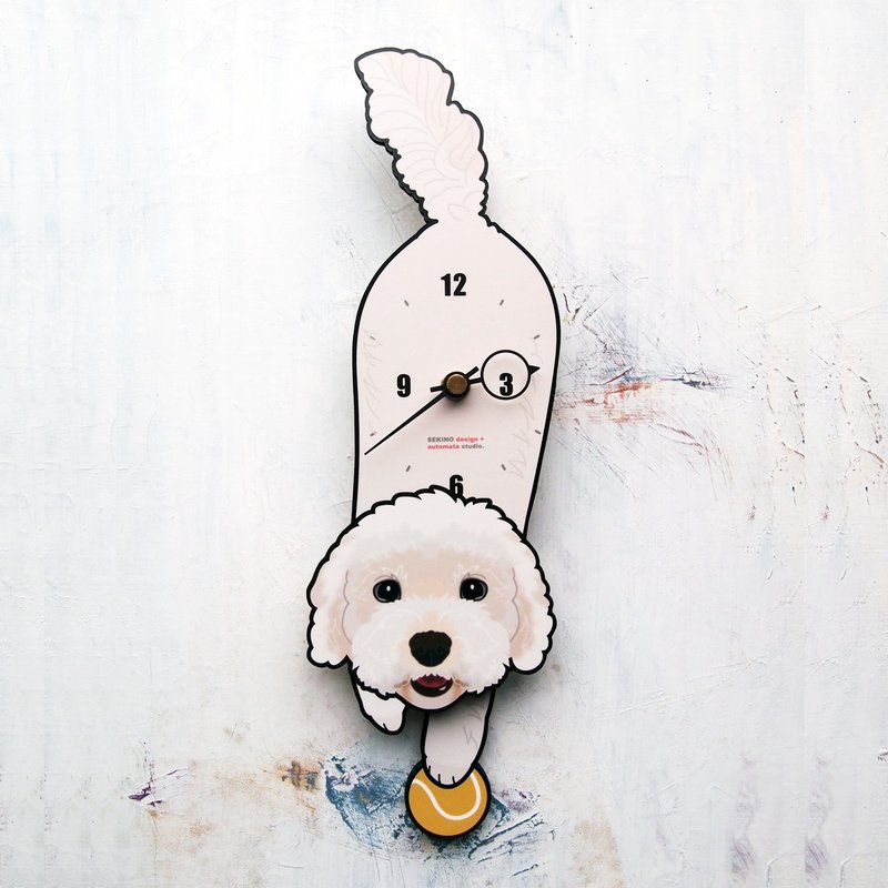 D-78 马耳他犬 - 动物造型钟摆钟 - 时钟/闹钟 - 木头 