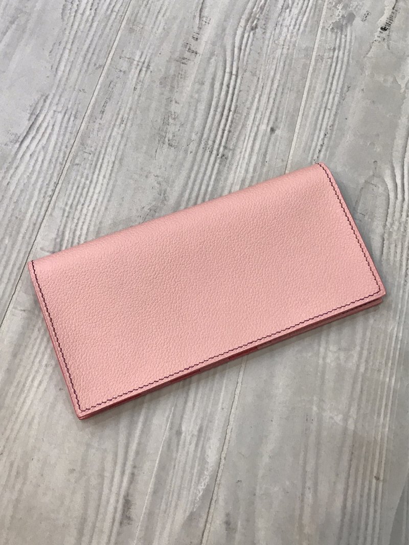 对开式长夹 意大利羊皮 浅粉色 - 皮夹/钱包 - 真皮 